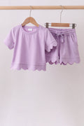 Lavender Scalloped Mom & Me Shorts Set